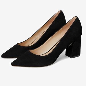 MARC FISHER Zala block heel pump in black suede. Size 8.5